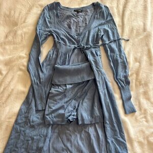 Fashion Nova Light Blue Knit Set